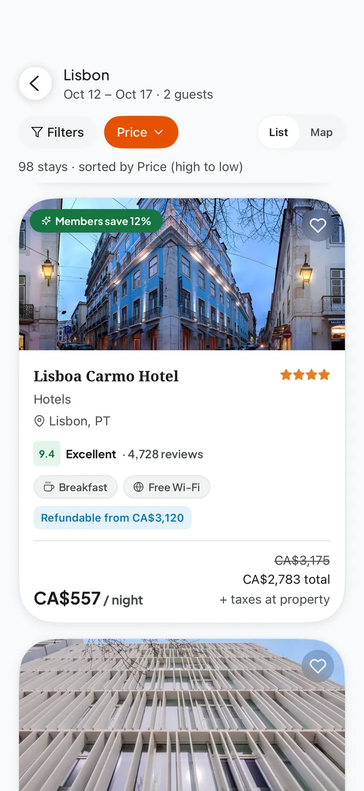 Hotels in Lisbon for the trip's dates: Lisboa Carmo Hotel, members save 12%